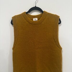 Mustard Yellow Sleeveless Knit Sweater
